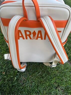 Ara White and Orange Mini Backpack